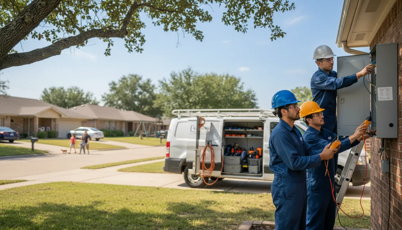 Certified electrician providing emergency electrical services in Fieldton, TX